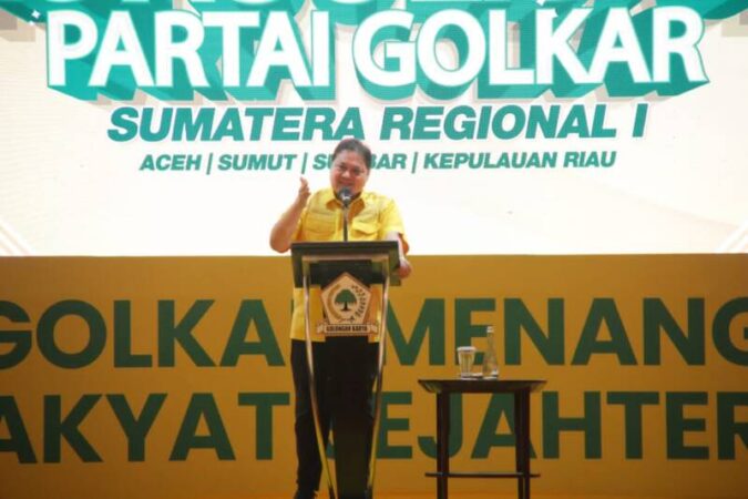 Ketua Umum DPP Partai Golkar Airlangga Hartarto optimis partainya mampu menguasasi Pulau Sumatera.