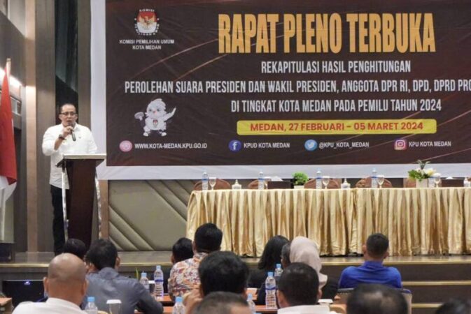 Wali Kota Medan Bobby Nasution diwakili Wakil Wali Kota H. Aulia Rachman mengungkapkan rasa syukur karena masyarakat bisa menjaga kerukunan dalam pelaksanaan Pemilu 2024.